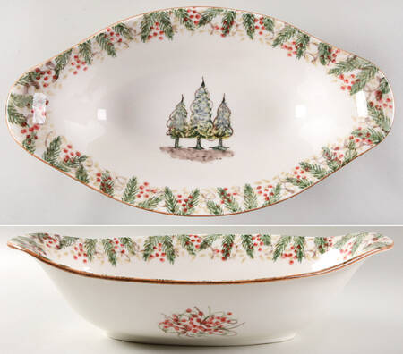 Natale 15" Oval Handled Bowl