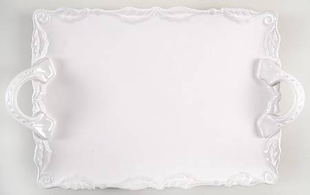Bianca Wave 14" Rectangular Handled Serving Platter