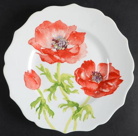 Anemone Red Salad Plate