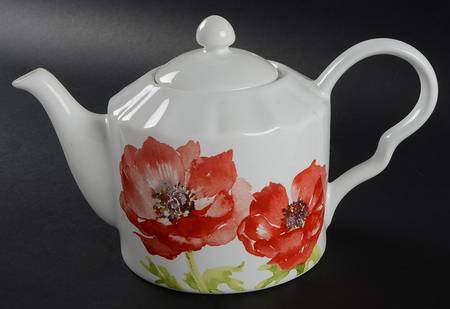 Anemone Red Teapot & Lid