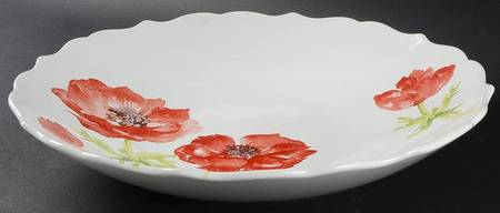 Anemone Red 13" Round Serving Bowl