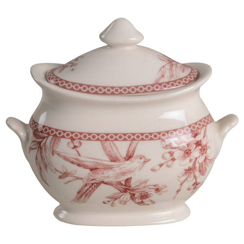 Adelaide Maroon Sugar Bowl & Lid