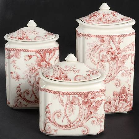 Adelaide Maroon (3 Piece) Canister Set (Box Set)