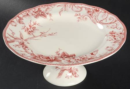 Adelaide Maroon 10" Diameter Pedestal Cake Stand
