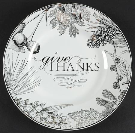 Thanksgiving Give Thanks (Gold) Salad Plate