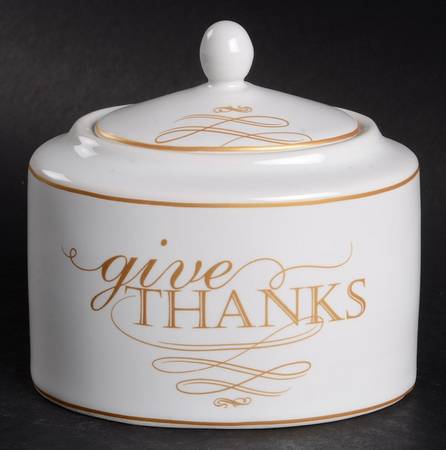 Thanksgiving Give Thanks (Gold) Sugar Bowl & Lid