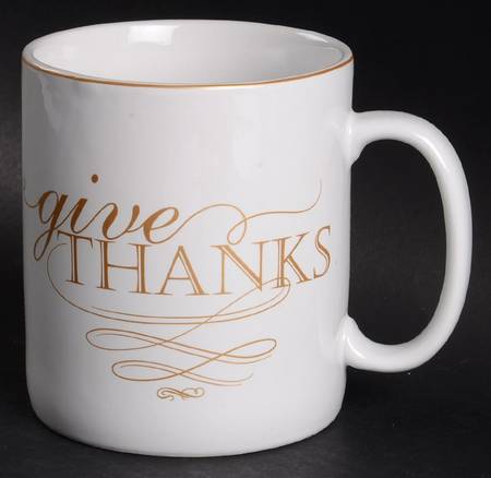 Thanksgiving Give Thanks (Gold) Jumbo Mug