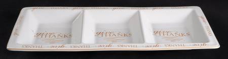 Thanksgiving Give Thanks (Gold) 3 Part Rectangular Divided Server