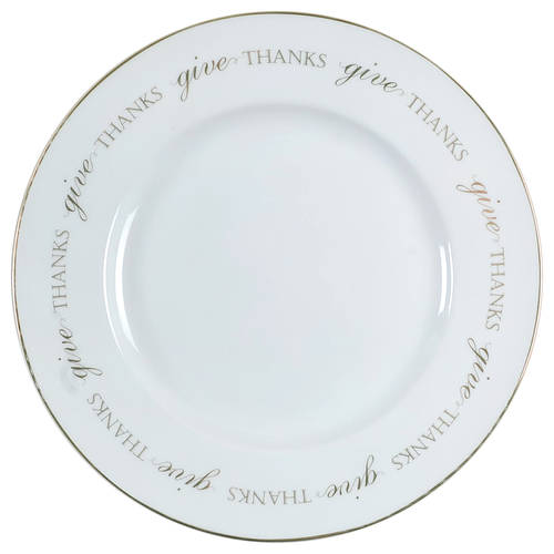 Thanksgiving Give Thanks (Gold) Dinner Plate