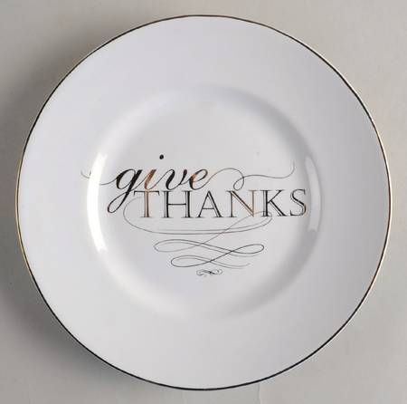 Thanksgiving Give Thanks (Gold) Salad Plate