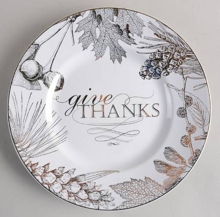 Thanksgiving Give Thanks (Gold) Salad Plate