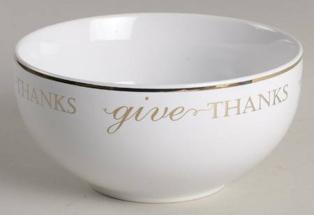 Thanksgiving Give Thanks (Gold) Soup/Cereal Bowl
