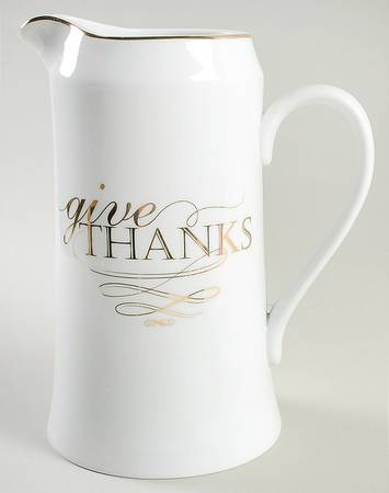 Thanksgiving Give Thanks (Gold) 96 Oz Pitcher