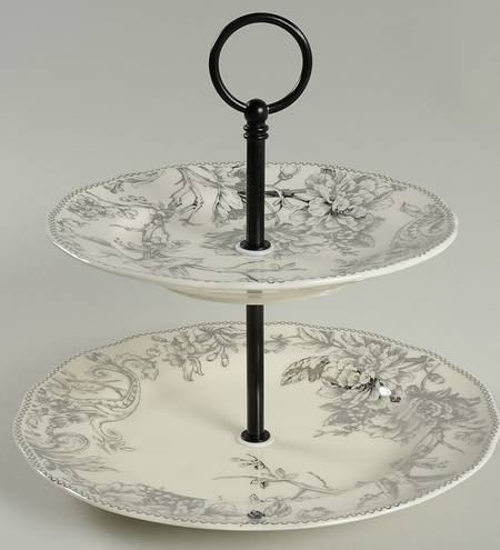 Adelaide Electroplate 2 Tiered Serving Tray (Dinner & Salad Plate)