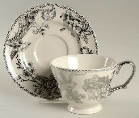Adelaide Electroplate Footed Cup & Saucer Set