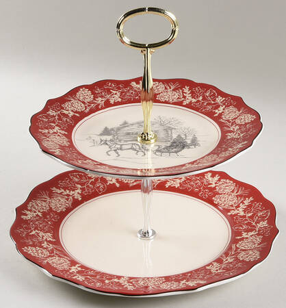 Andover 6 5/8"-10"  2 Tiered Serving Tray (Dp, Sp) HC
