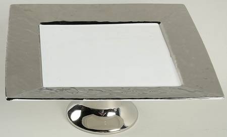 Slate Square Silver 10" Diameter Pedestal Cake Stand