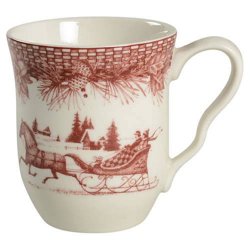 Poinsettia Toile Mug