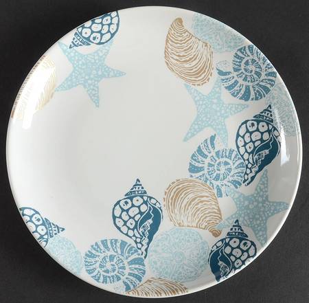 Batik Shells Blue Salad Plate
