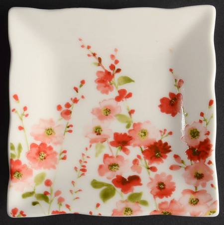 Belicia Red Square Appetizer Plate