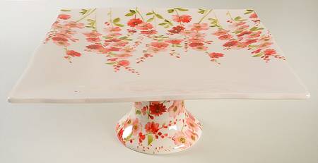 Belicia Red 10" Diameter Pedestal Cake Stand