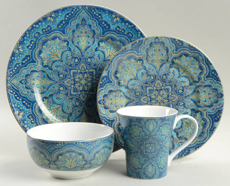 Augustina Opulent Blue 4 Piece Place Setting