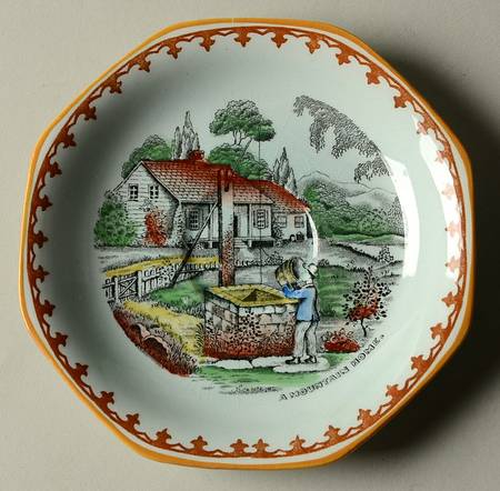 American Ways & Days (Green Body) Saucer for Demitasse Cup