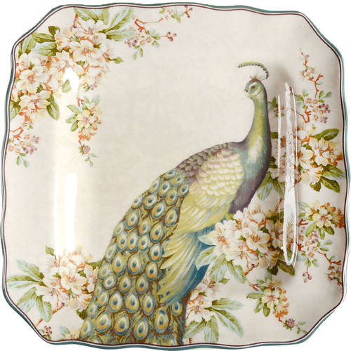 Empress Garden Teal Square Salad Plate