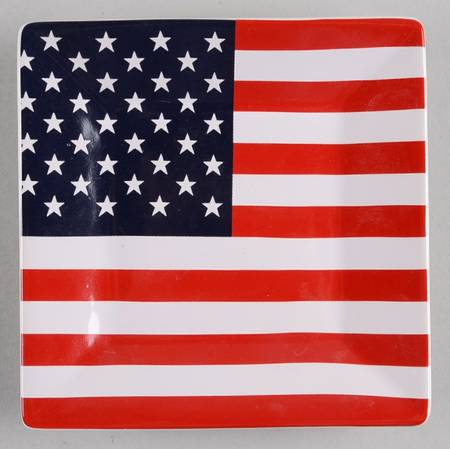 American Flag Square Appetizer Plate