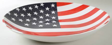 American Flag 14" Round Vegetable Bowl