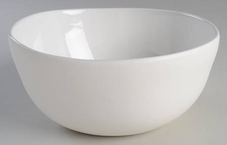 Curve White 9" Round Serving Bowl