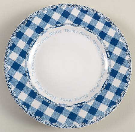 Floral Plaid Blue Salad Plate