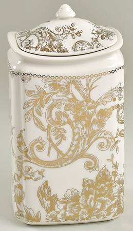 Adelaide Electroplate Gold (Shiny Gold Not Brown) Large Canister & Lid