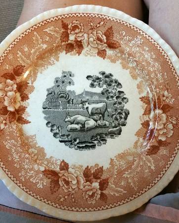 English Scenic Pink and Black by Adams China