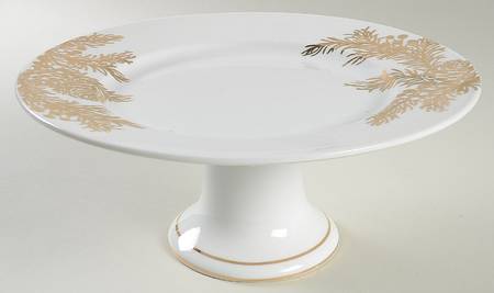 Golden Pine 10" Diameter Pedestal Cake Stand