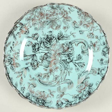 Hawthorne Turquoise (Silver Electroplate) Salad Plate