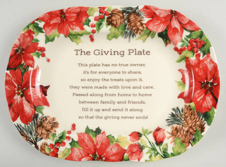 Winter Poinsettia Giving Plate