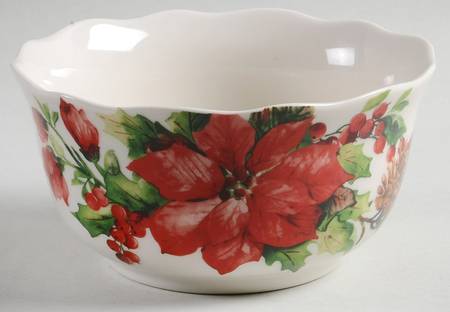 Winter Poinsettia Soup/Cereal Bowl