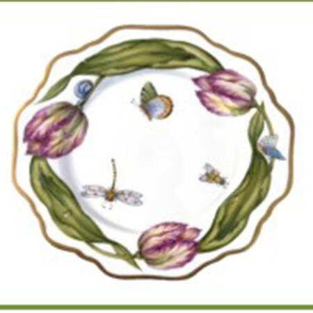 Pink Tulip Scalloped Salad Plate
