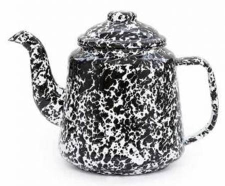 Splatterware Black Teapot & Lid