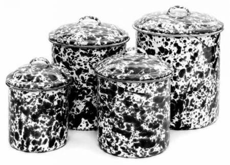 Splatterware Black (4 Piece) Canister Set (Box Set)