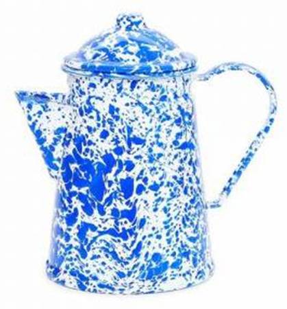 Splatterware Blue Coffee Pot & Lid by Crow Canyon Home
