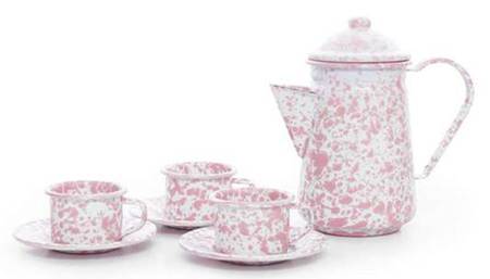 Splatterware Pink Child's Teapot & Lid by Crow Canyon Home