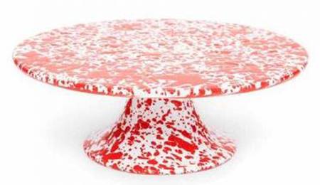 Splatterware Red 11" Diameter Pedestal Cake Stand by Crow Canyon Home