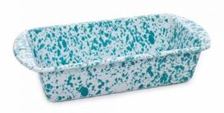 Splatterware Turquoise Loaf Pan