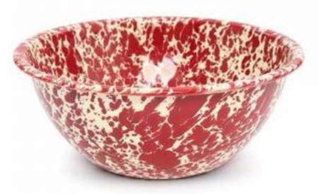 Splatterware Burgundy 8" Round Serving Bowl by Crow Canyon Home