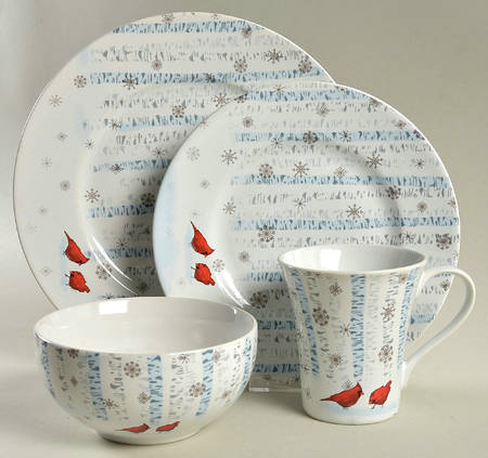 Cardinal in the Woods 4 Piece Place Setting