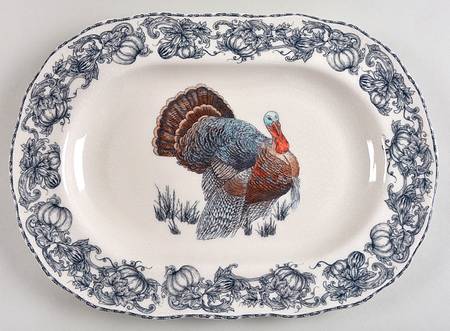 Balmoral Blue 14" Oval Serving Platter