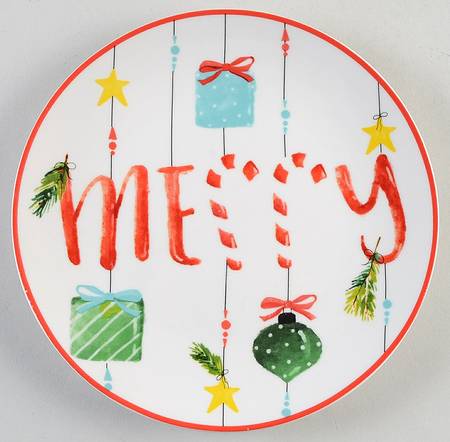 Ornaments Peppermint Salad Plate
