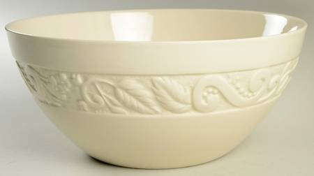 Flower Garden Cream 11" Round Serving Bowl